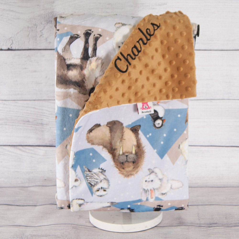 Blanket with arctic animals