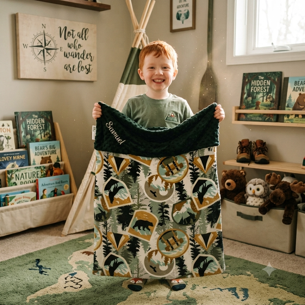 Couverture bebe minky aventure