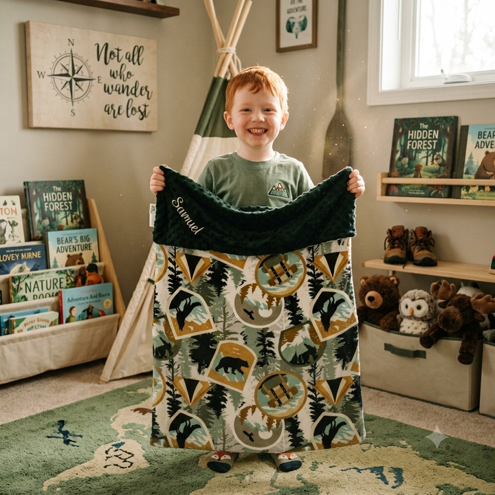Couverture bebe minky aventure