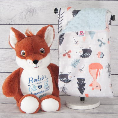 Teddy and Blanket Baby Gift Set Foxes