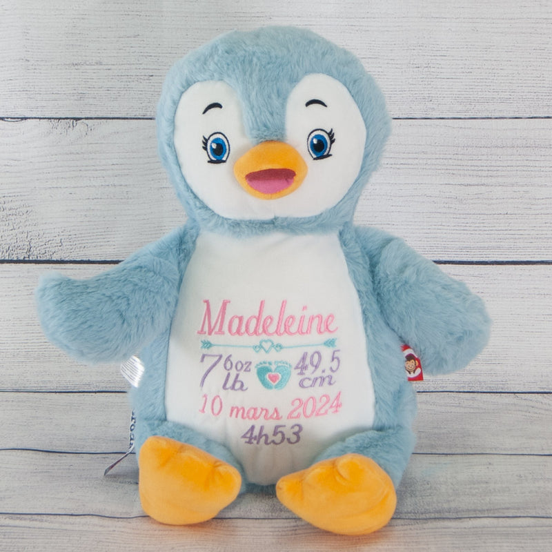 Stuffed penguin with embroidery custom