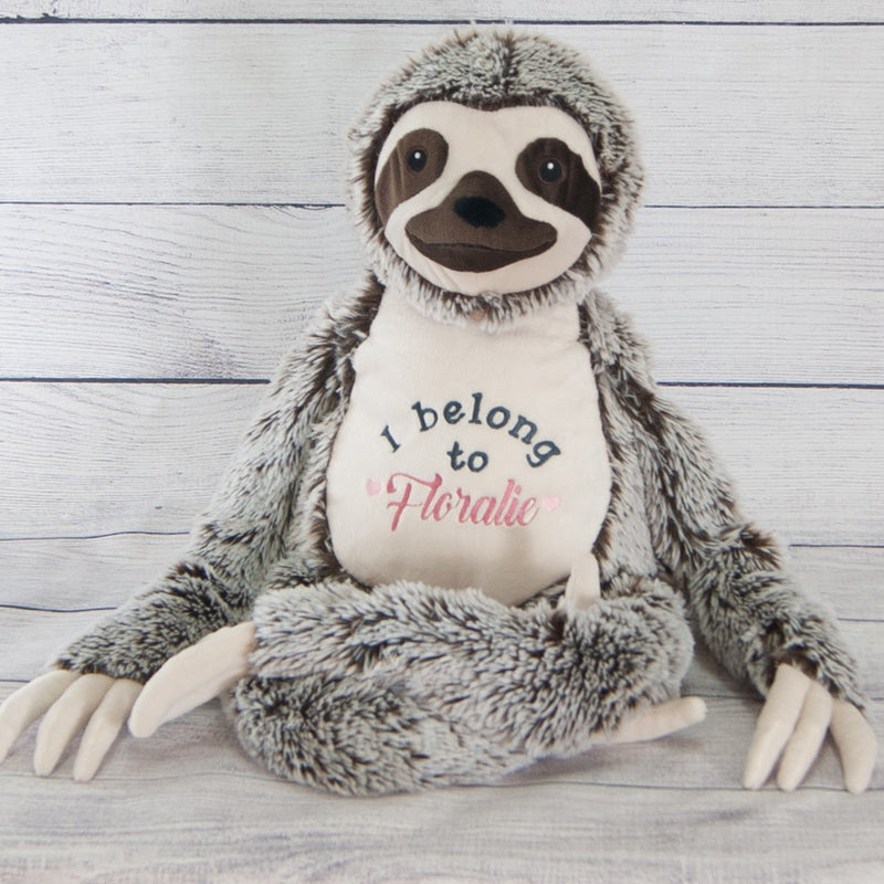 Personalized sloth teddy with embroidery