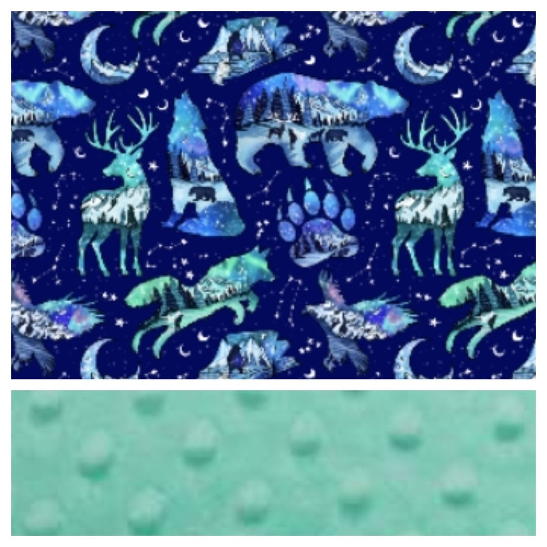 blanket with bears and deers