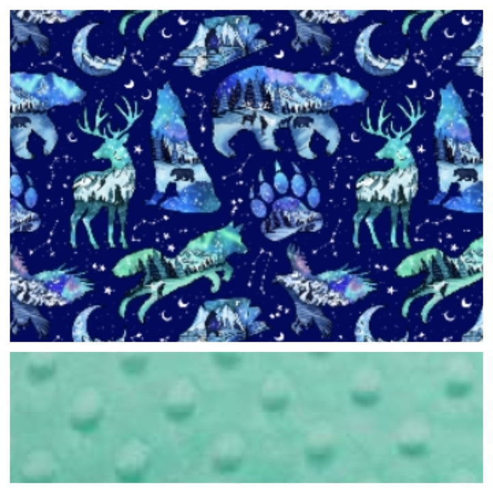 blanket with bears and deers