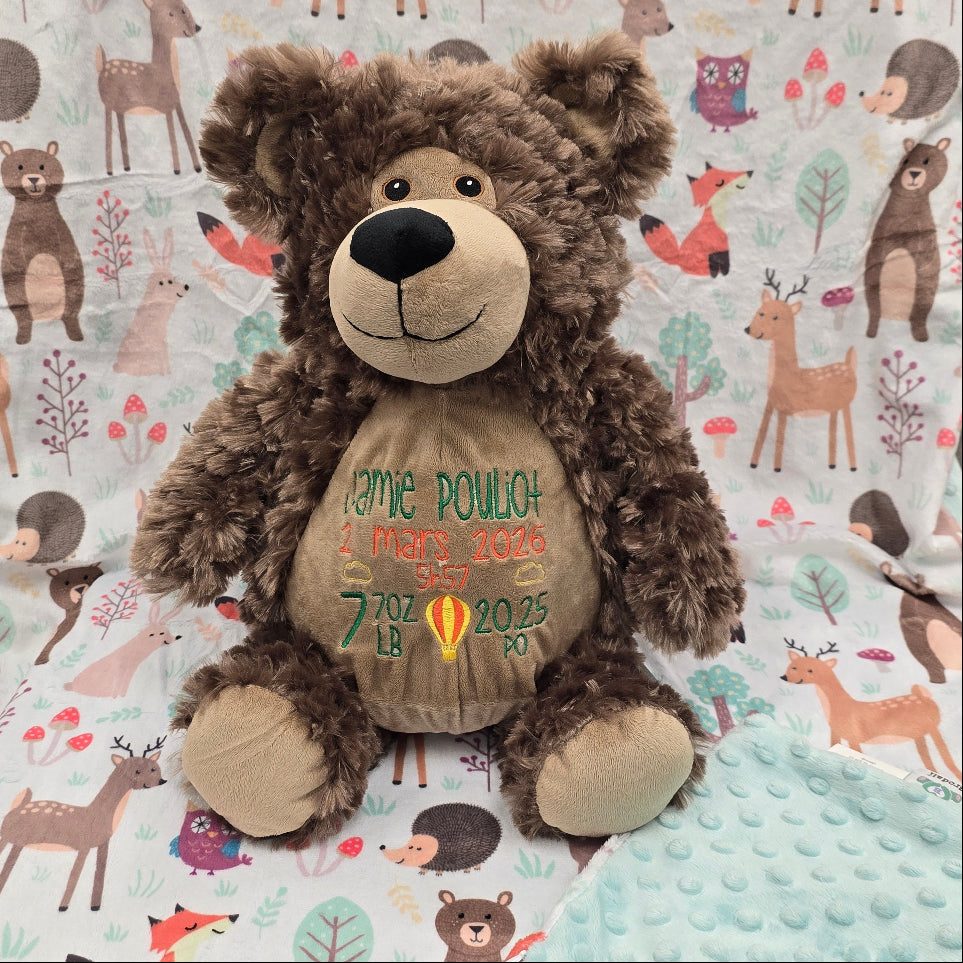 brown teddy bear baby blanket