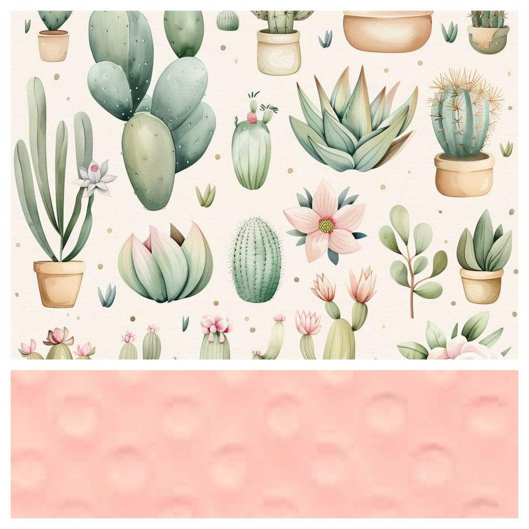 couverture bebe minky cactus