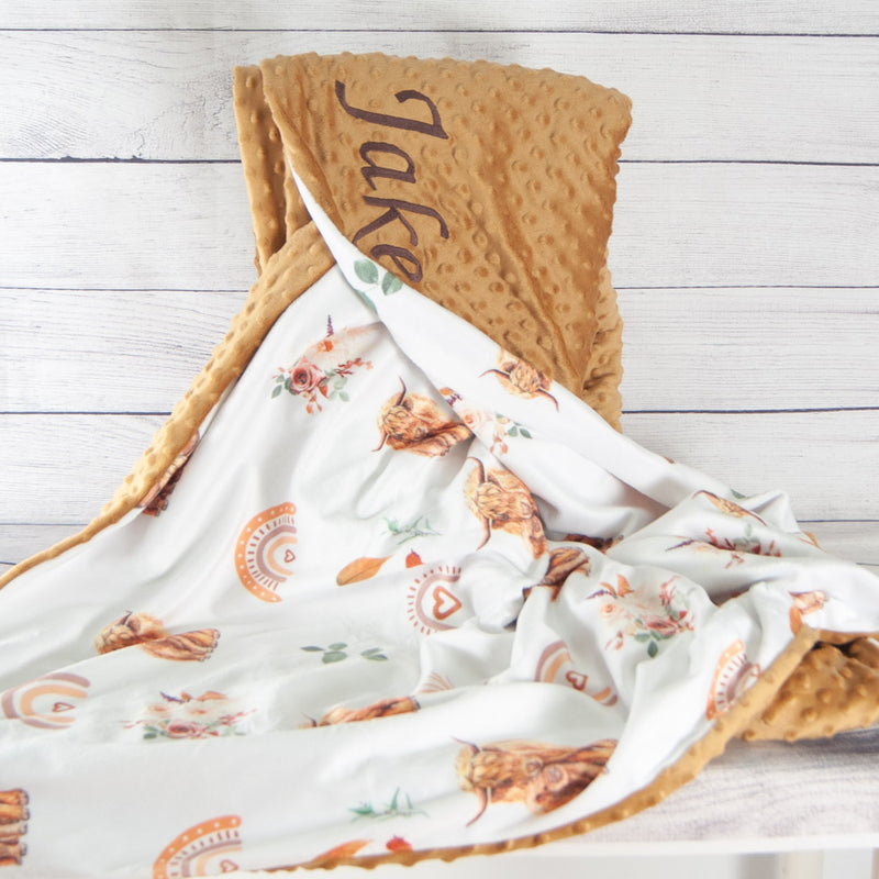 highland cow blanket twin bed minky