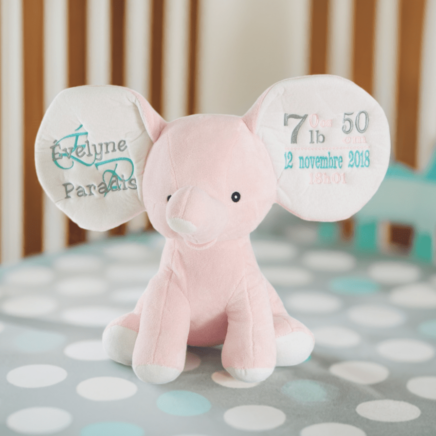 Kootenay the Dumble Stuffed Elephant - Pink - Plush