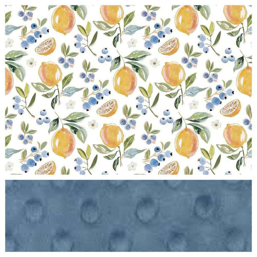 lemons blueberries blanket