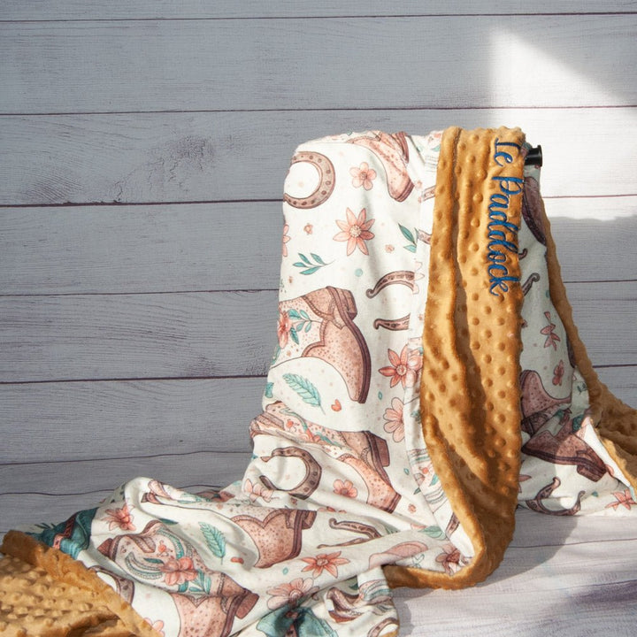 twin bed blanket minky cowgirl