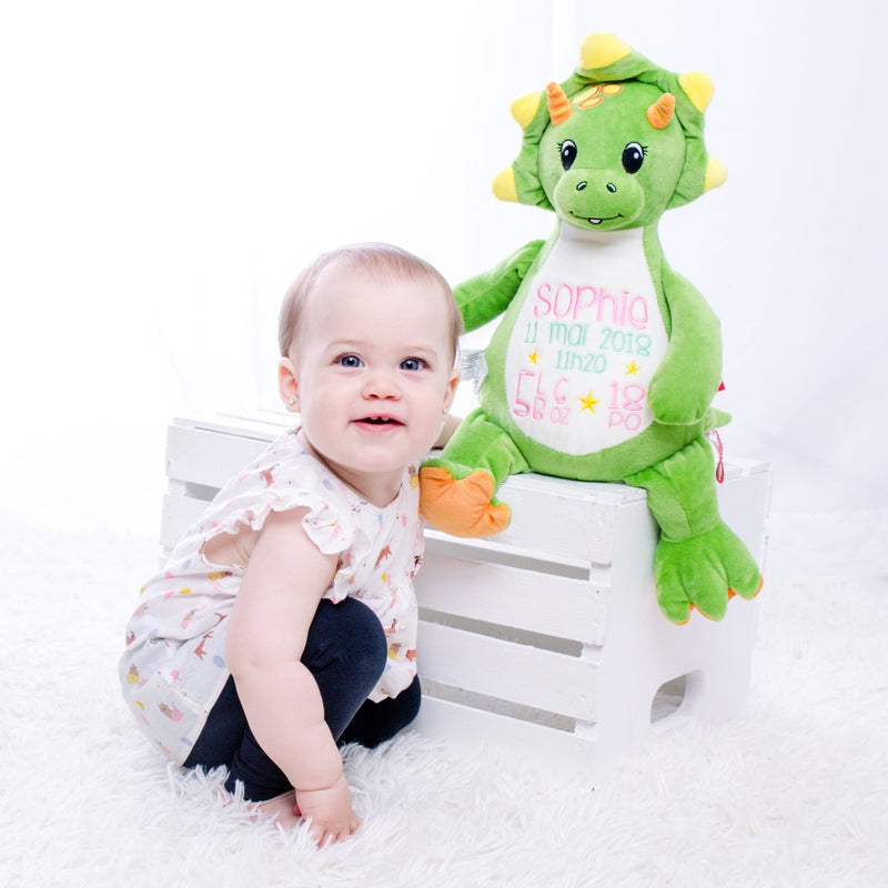 Dinosaure vert bébé fille