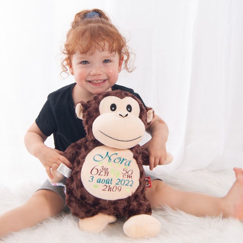 Personalized stuffed monkey teddy with name ontario