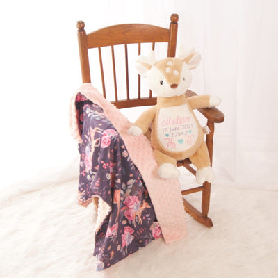 Bundle fawn and deer blanket for newborn gift