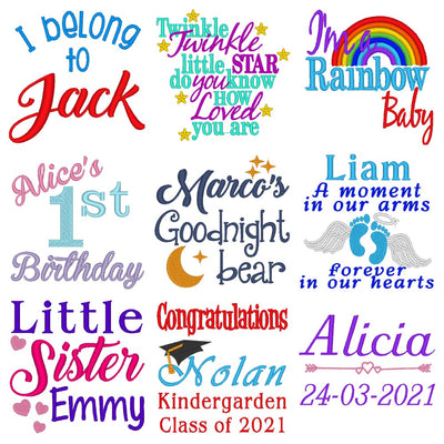 Custom embroidery designs personalized