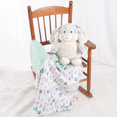 Ensemble cadeau pour naissance de bébé lapin et couverture