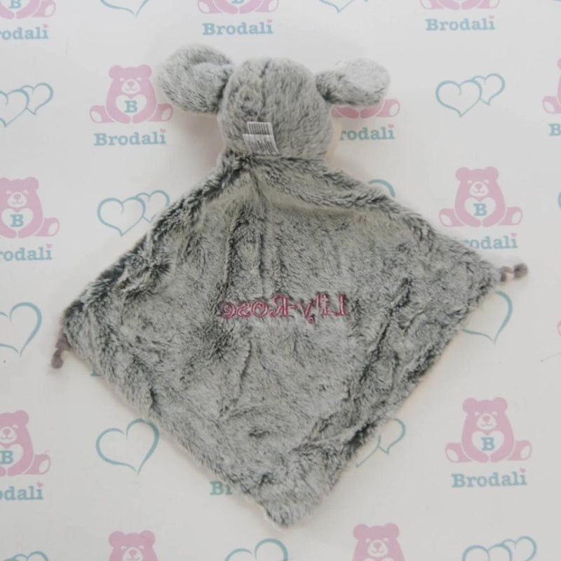 Dos doudou lapin gris - Back stitching of grey bunny lovey