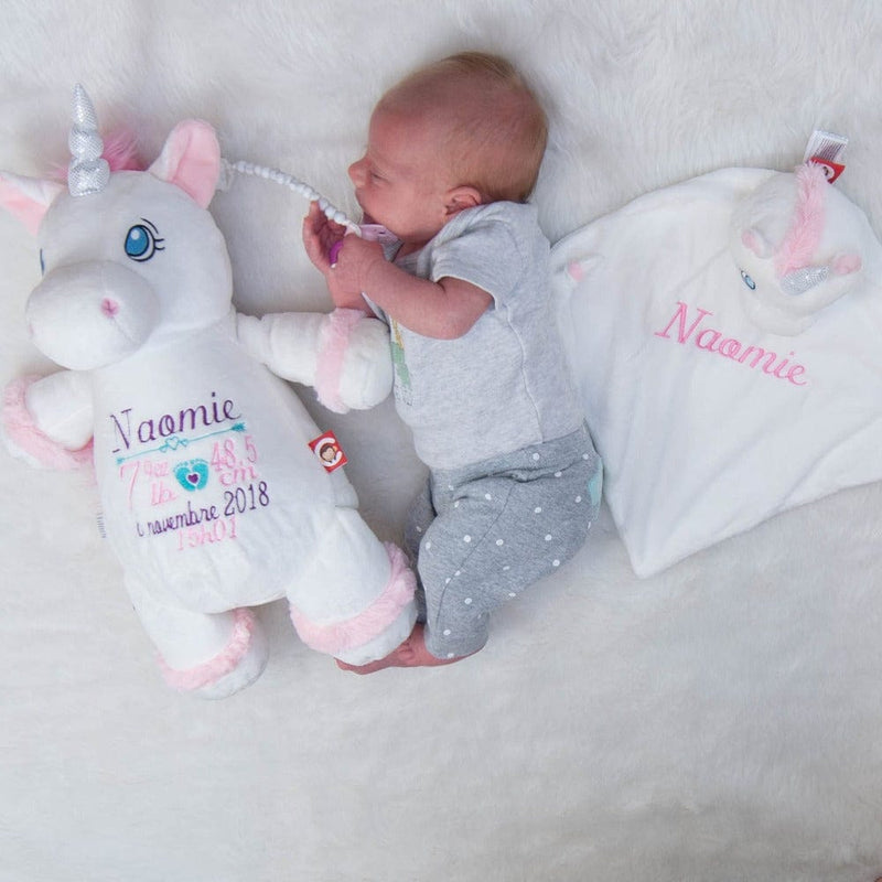 Baby girl with personalized unicorn