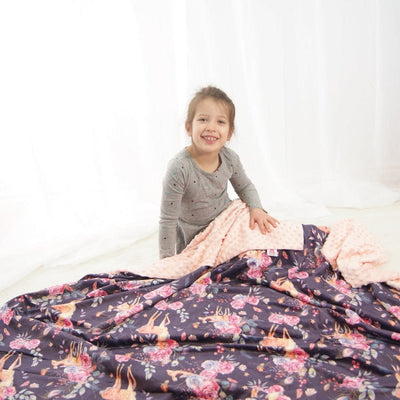 deers and flowers blanket adult
