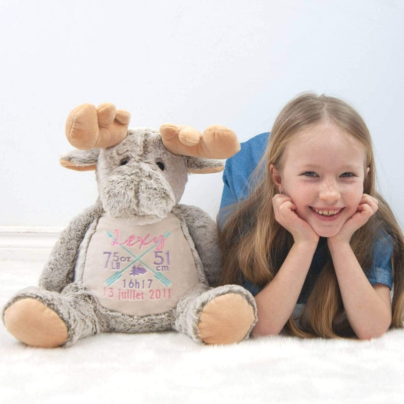 Girl with her personalized moose